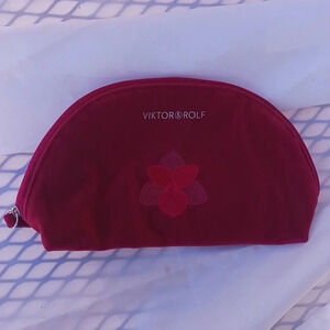 NWT Viktor & Rolf Flowerbomb RUBY Orchid red velvet vanity bag **